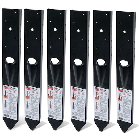 Simpson Strong-Tie Black Powder-Coated 12ga E-Z Mender for 4X4 Post FPBM44E-6PK